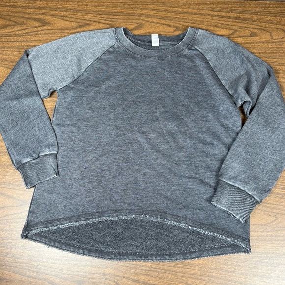 Alternative Apparel Tops - Womens Alternative Apparel Black Acid Wash crew neck distress hem organic cotton